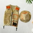 thumbnail image 6 of Kuntesetty Children Explorer Vest Hat Children Fishing Outfit Outfit Vest Outdoor Adventure Orange, 6 of 9