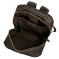 thumbnail image 2 of Retro Genuine Leather Backpack Men's Large-capacity Student First Layer Cowhide Travel,Brown, 2 of 2