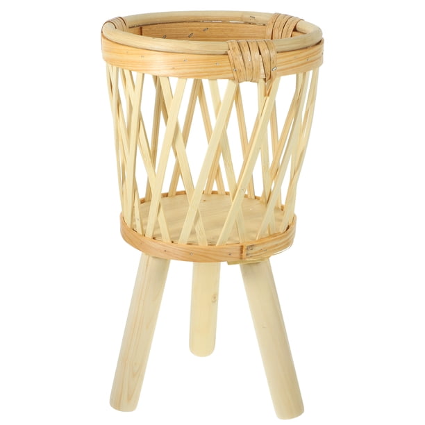 Maceta de bambú para flores, cesta de almacenamiento, maceta para balcón, maceta tejida de bambú