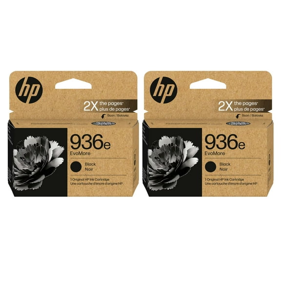 HP 936e EvoMore Black 2-Pack Original Ink Cartridge, 2,500 pages, 4S6V6LN