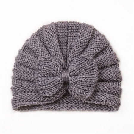 

RPVATI Newborn Infant Baby Toddler Knitted Beanie Hats Winter Warm Bow Hats 0-2Y