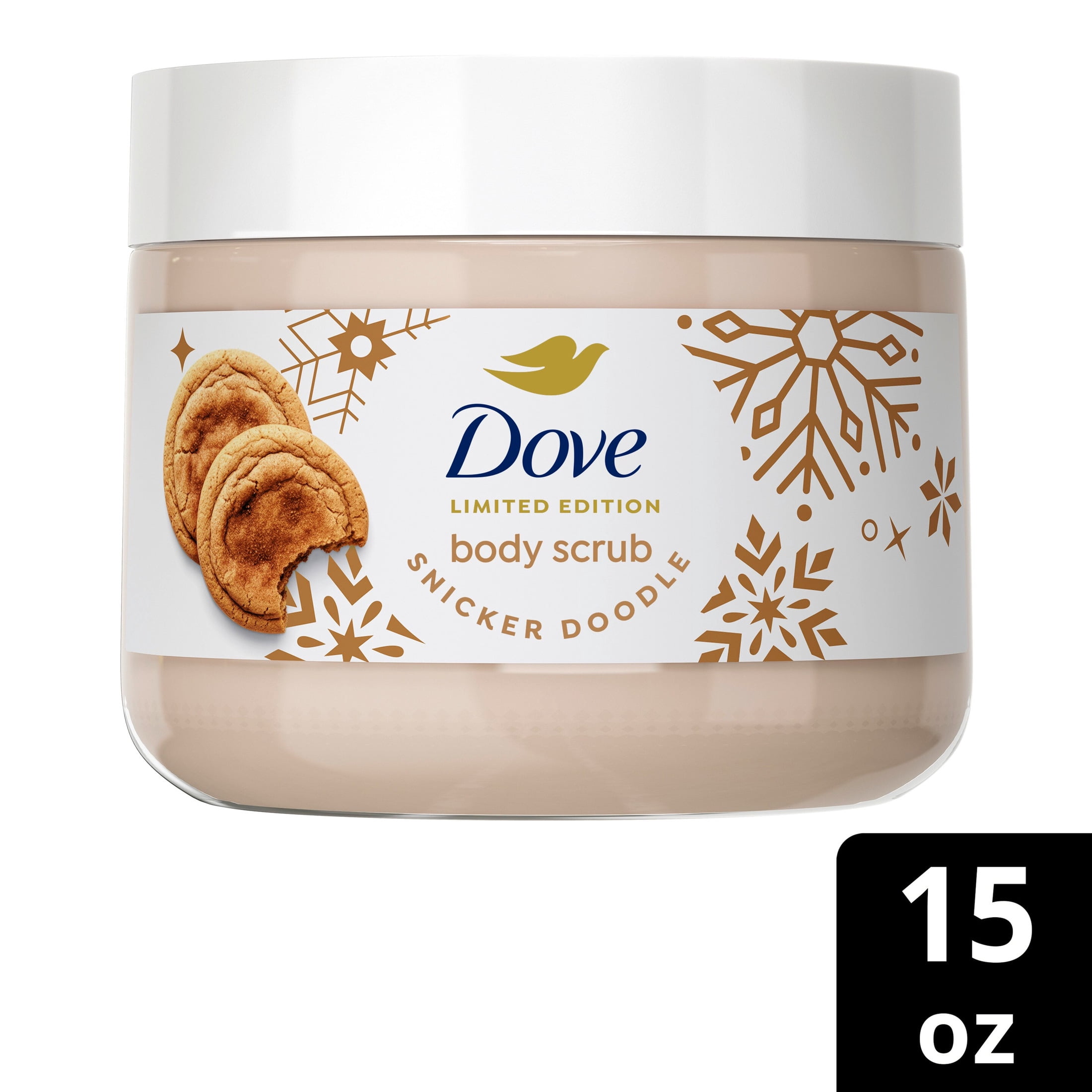 Dove Limited Edition Holiday Treats Body Scrub Snickerdoodle For Exfoliated & Hydrated Skin, 15 OZ