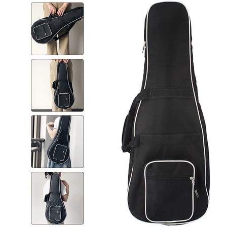 PAMINGONO Black Padded Mandolin Case with Oxford Cloth Cover, Protective Carrying Bag, 1 Set