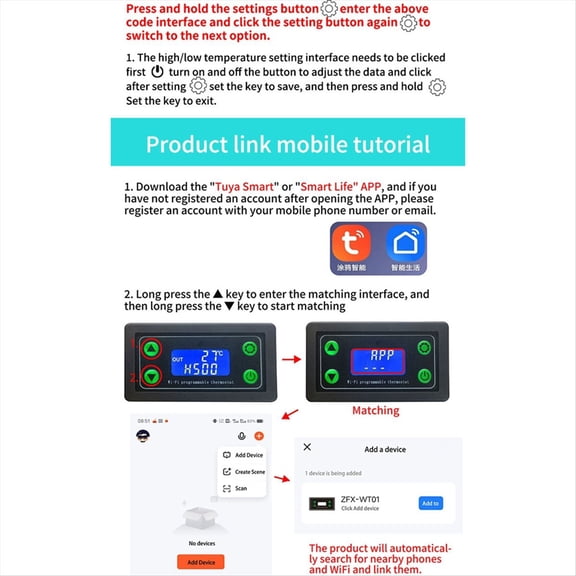 WIFI Remote Digital Temperature Controller K Thermocouple High Temperature Controller -99-999 Degrees ZFX-WT01