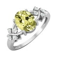 thumbnail image 2 of 925 Sterling Silver 8X6 MM Oval Shape Lemon Quartz Women Mother's Day Gift Ring, 2 of 4