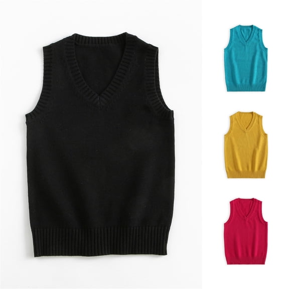 XIAONU Womens Solid Knit Sleeveless Vests Regular Fit Layering Knit Waistcoats