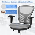 thumbnail image 3 of Patiojoy Chaise de Bureau Ergonomique avec Repose-Pieds Rétractable Dossier Haut Inclinable Chaise de Direction avec Appuie-Tête Réglable Gris, 3 of 10