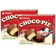 Orion CHOCO PIE with Marshmallow Filling 24 Pack (2 x 12 Pack), LARGE Size, 16.5 oz each Box