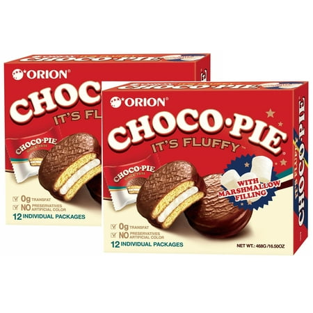 Orion CHOCO PIE with Marshmallow Filling 24 Pack (2 x 12 Pack) LARGE Size 16.5 oz each Box Orion CHOCO PIE with Marshmallow Filling 24 Pack (2 x 12 Pack) LARGE Size 16.5 oz each Box