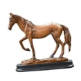 thumbnail image 3 of Escultura de caballo, arte artesanal, adorno de resina, figura decorativa, estatua de animal para estante de oficina, escritorio, regalo de cumpleaños Marrón, 3 of 9