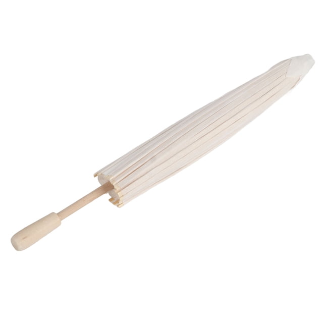 Sombrilla de papel clásica de color blanco para bricolaje, decoración para bodas, fiestas, fotos (39,5 cm)