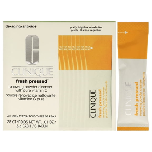 Fresh Pressed Renewing Powder Cleanser With Vitamin C by Clinique for Women - 28 x 0.01 oz Cleanser