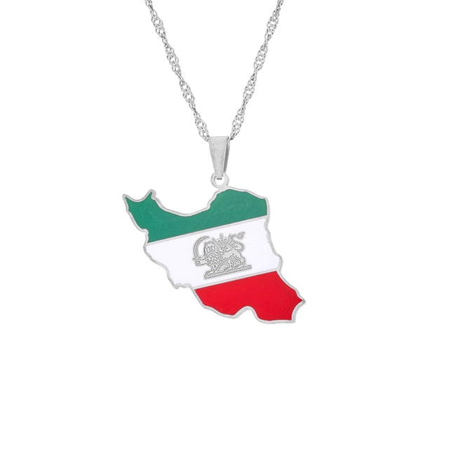 keepw Iran Map Pendant Necklace Unique Gift For Special Occasions Iran Pendant Necklaces Good Gifts Rigid color 1Set
