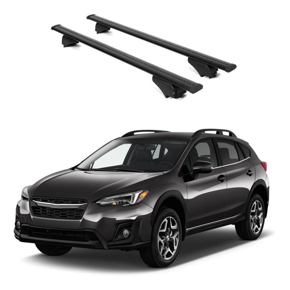 ERKUL Roof Rack Cross Bars for Subaru Crosstrek 2018-2023 | Aluminum Crossbars with Anti Theft Lock for Rooftop | Compatible with Raised Rails - Black