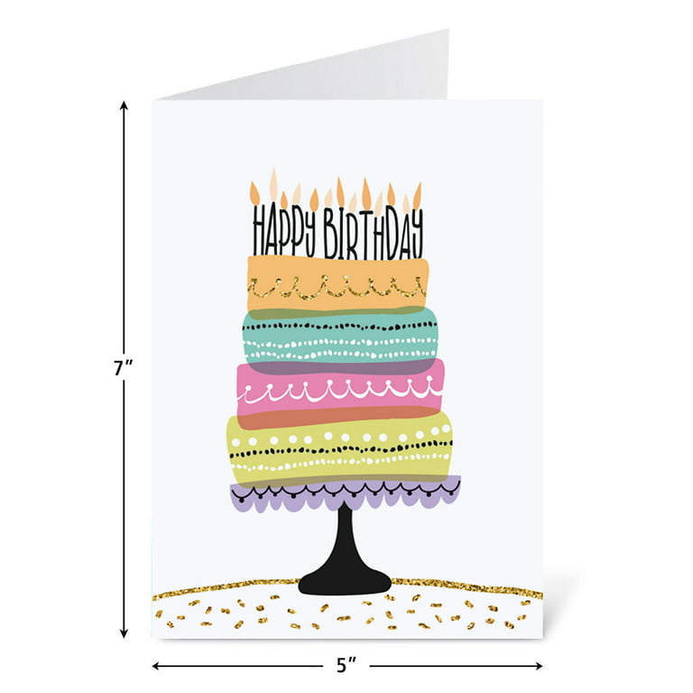 Simple Wishes Birthday Greeting Cards Value Pack - Set of 20 (10 designs),  Large 5 x 7, Happy Birthday Cards with Sentiments Inside, by Current