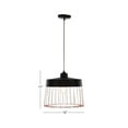thumbnail image 4 of Decmode Contemporary 11 x 12 inch round iron pendant with bulb, Black, 4 of 5