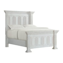 Hera Queen Panel Bed in Rustic White