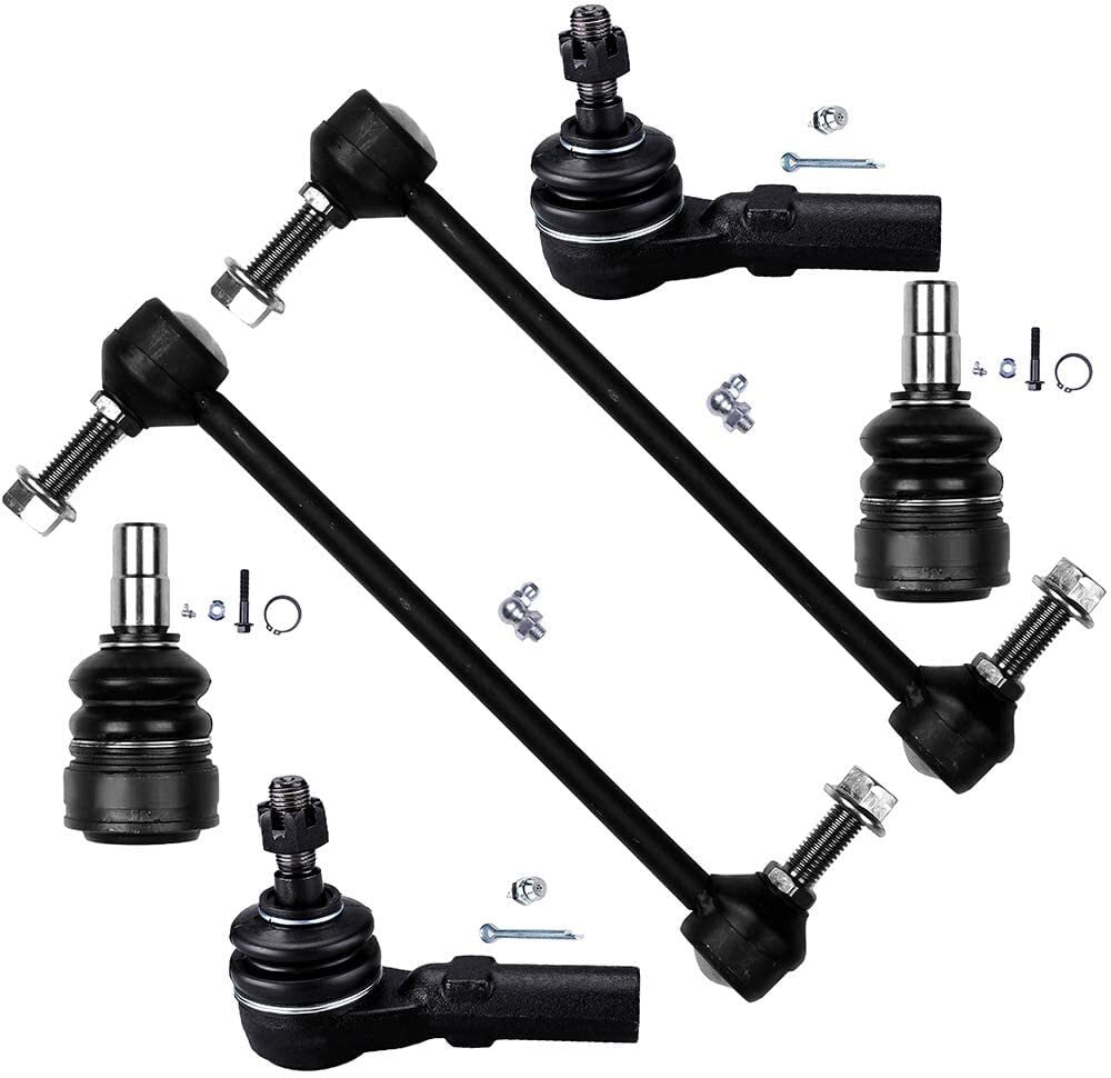 2 Upper Ball Joints All 4 Inner and Outer Tie Rod Ends- fits 4.0L 4-Door Models ONLY New 10-Piece Front Suspension Kit Detroit Axle 2 Lower Ball Joints 2 Front Sway Bar End Links 