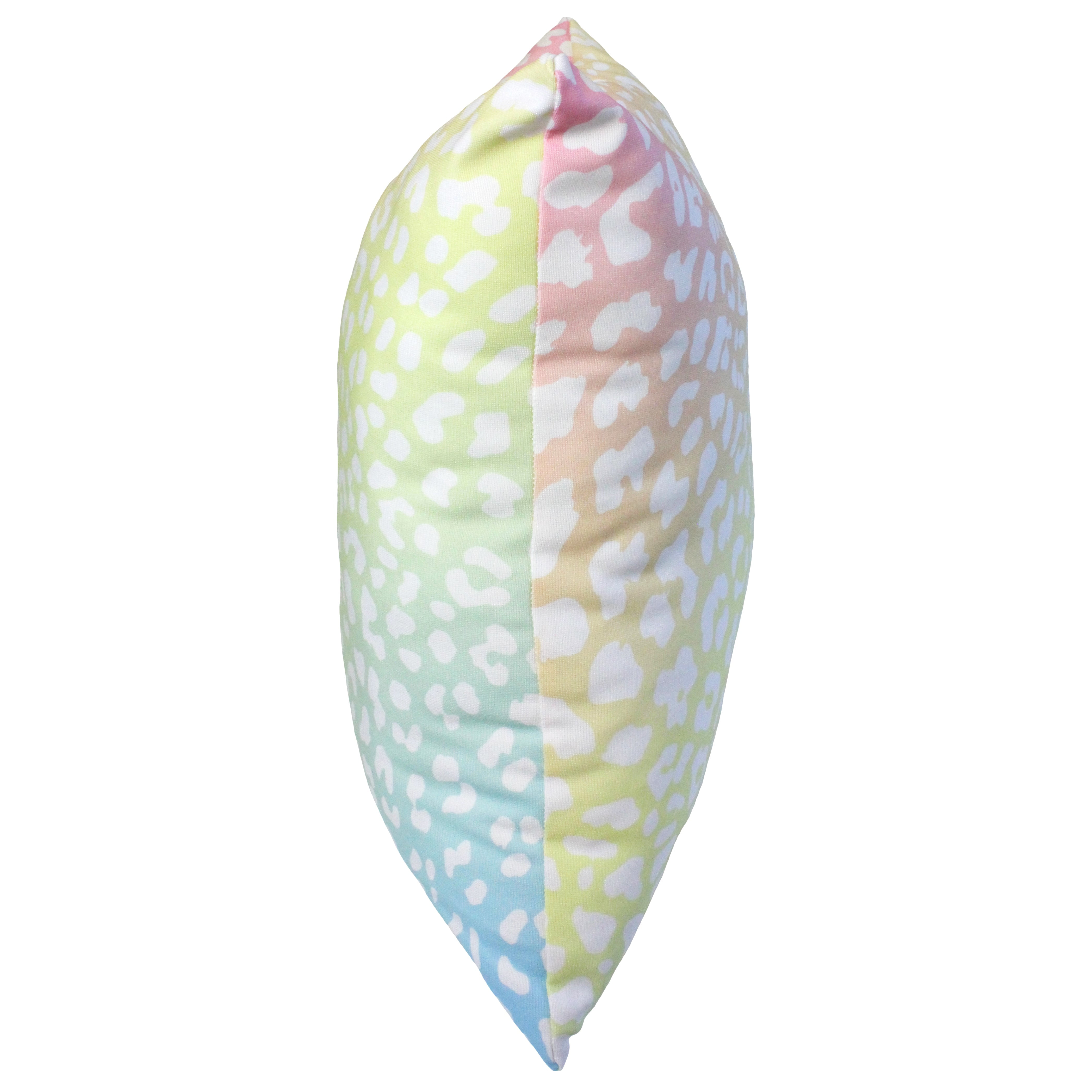 Everything Comfy Leopard Print Decorative Throw Pillow, 16x16 Inch, Pastel Gradient/White,