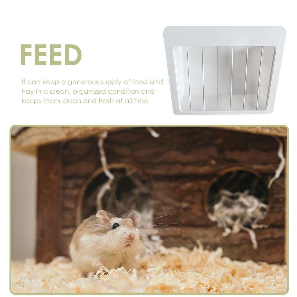 ETEREAUTY Rabbit Hay Storage Holder White Cage Rack for Guinea Pig and Small Pet Feeding