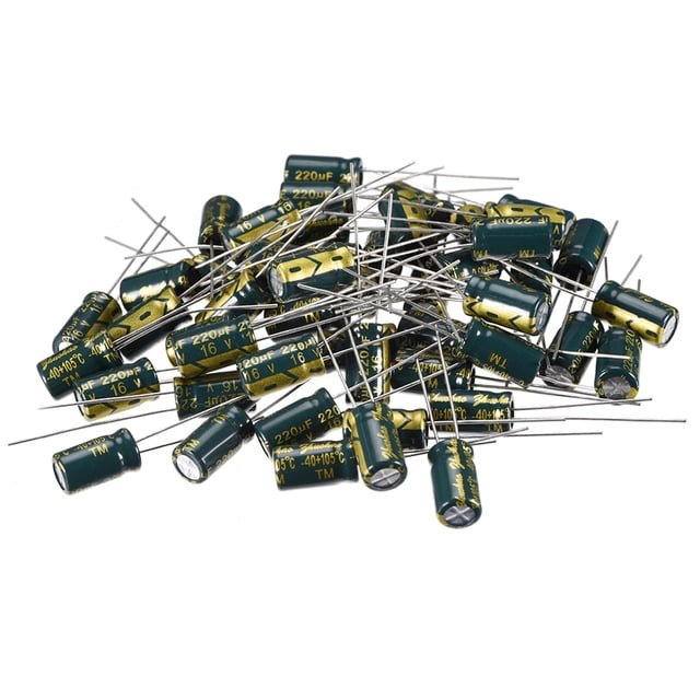 Condensador electrolítico radial de aluminio bajo ESR 220uF 16V 6.3x11mm 50pcs