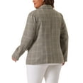 thumbnail image 4 of Agnes Orinda Blazers for Women Plus Size Plaid Notched Lapel Long Sleeve Business Casual Blazer Jackets 1X Brown, 4 of 7