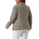 thumbnail image 3 of Blazers Agnes Orinda para mujeres de talla grande, de cuadros, con solapa de muesca, de manga larga, chaquetas de blazer casuales de negocios 1X marrón, 3 of 6