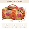 thumbnail image 4 of FORMRS Makeup Bag Travel Cosmetic Organizer for Women Fold Flat Zipper Pouch with Handle, Orange Abstract Floral, 4 of 8