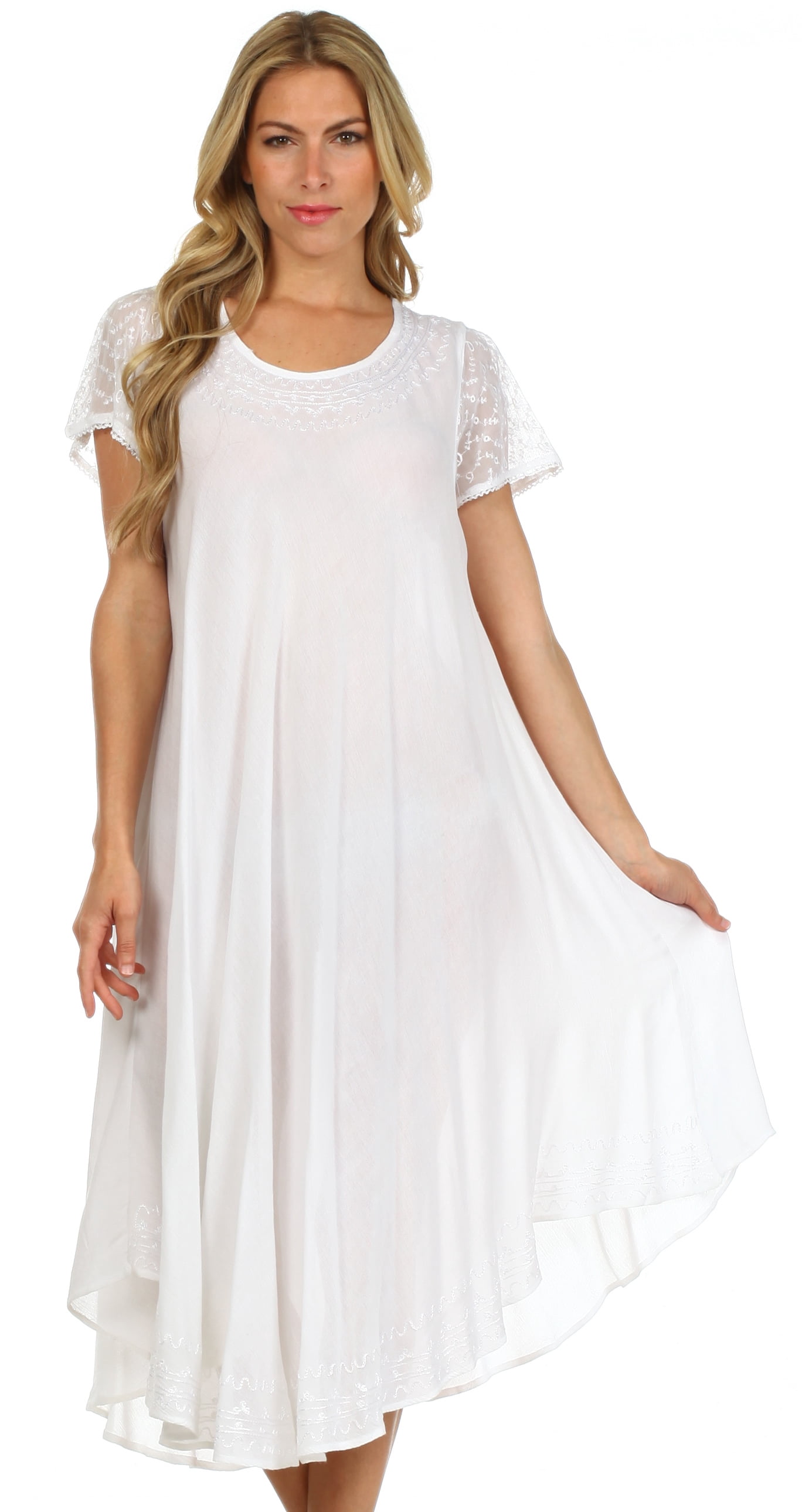 white caftan dress