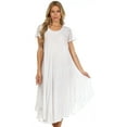thumbnail image 5 of Sakkas Everyday Essentials Cap Sleeve Caftan Dress / Cover Up - White - One Size, 5 of 6