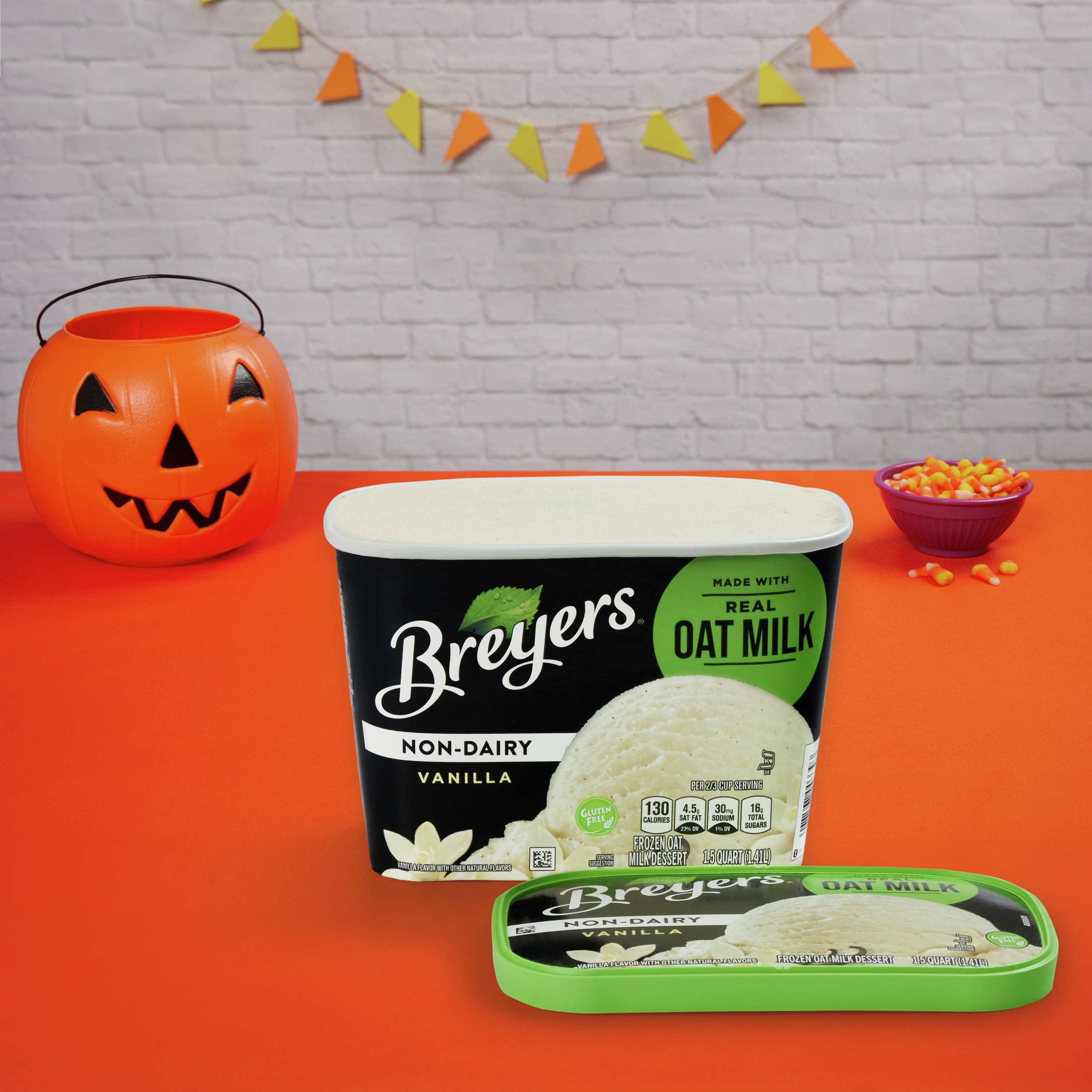 Breyers Non-Dairy Vanilla Ice Cream, Made with Real Oat Milk, 48 oz