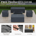 thumbnail image 2 of Amopatio Aluminum Patio Furniture, 8 Pieces Metal Outdoor Furniture Set, Outdoor Sectional Modern Sofa Sets with Coffee Table for Pool, Garden, White&Blue (Included Waterproof Covers), 2 of 6