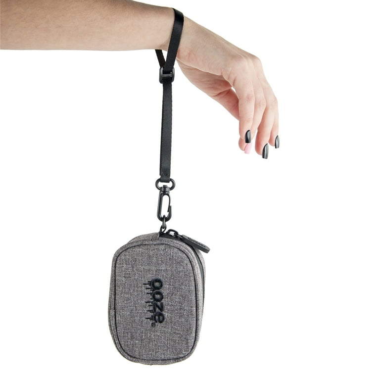 Ooze Smell Proof Wristlet Pouch, Smoke Gray 3x5x1.5, Carbon Lining