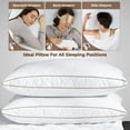 thumbnail image 4 of Goose Down Feather Pillows, Pillows King Size Set of 2,  Soft Cotton Cover Bed Pillows, Hotel Pillow for Back, Stomach or Side Sleepers, 4 of 7