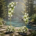 thumbnail image 3 of kowaku Gold Metal Arch Stand Reusable Wedding Arch Frame Easy Assembly Arched Backdrop Frame for Party, 3 of 10
