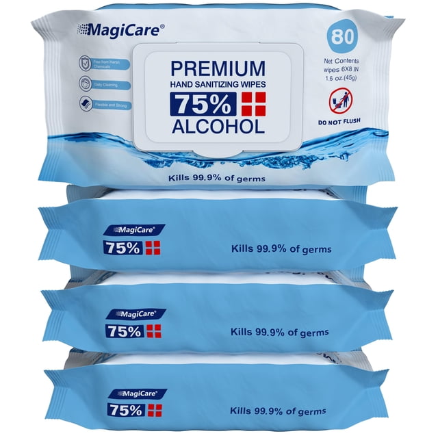 Toallitas desinfectantes para manos MAGICARE con 75% de alcohol 320 piezas