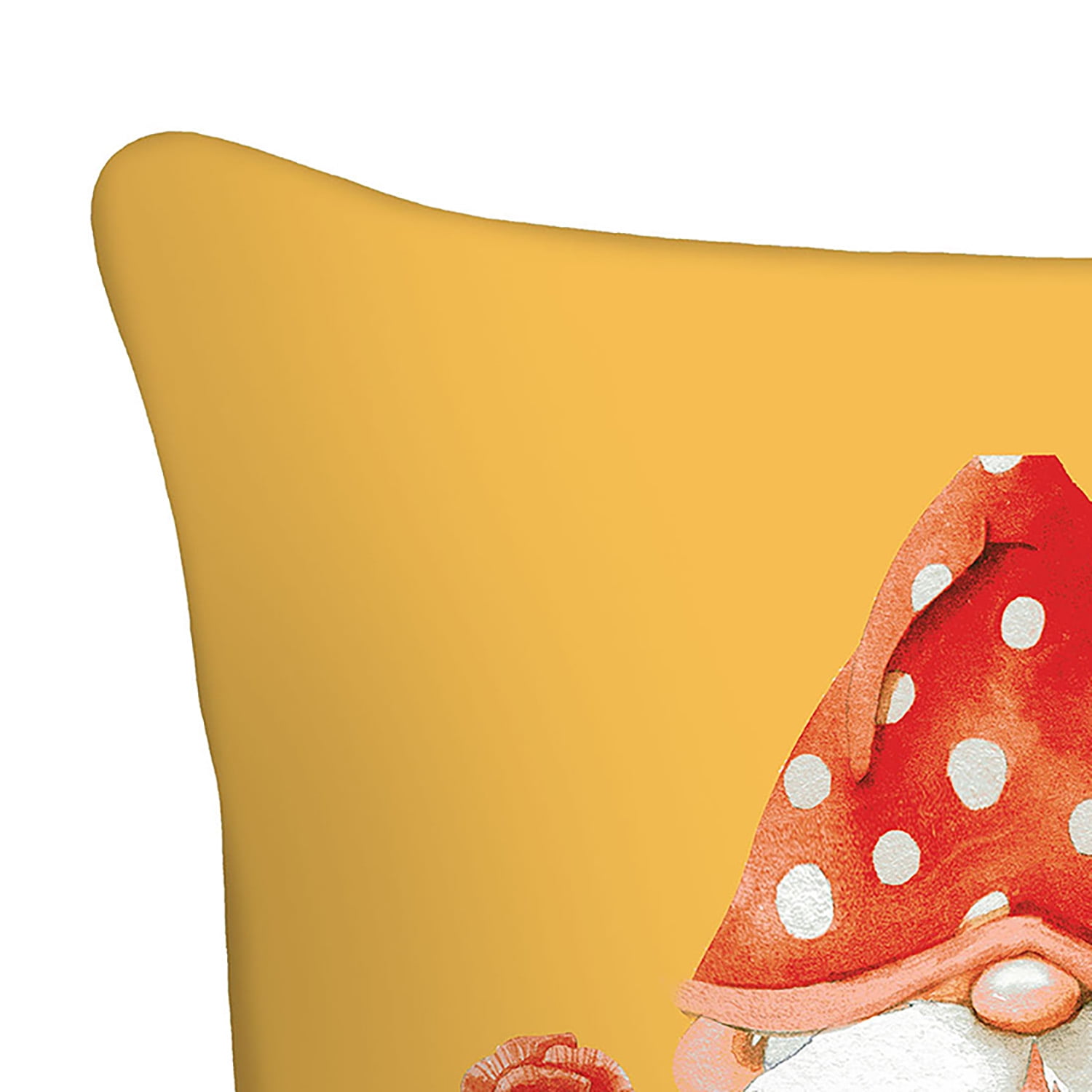 Mainstays 16" x 16" Reversible Garden Gnome Decorative Outdoor Throw Pillow, Yellow