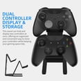 thumbnail image 3 of Soporte doble para mandos 2 en 1 de aleación de zinc: resistente organizador de escritorio para videojuegos compatible con Nintendo Switch, PS 5/4 y Xbox Series X/S, 3 of 7