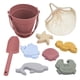 thumbnail image 1 of Set de playa de viaje con juguetes de arena y silicona para niños y niñas, ideal para viajes y vacaciones. Rosa, 1 of 9