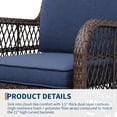thumbnail image 6 of EastVita PioneerWorks Outdoor Swivel Wicker Glider Patio Chairs with Table Set 3 Pieces Outdoor Bistro Set with 4”Thick Cushions and Coffee Table for Porch Balcony Deck (Blue), 6 of 7