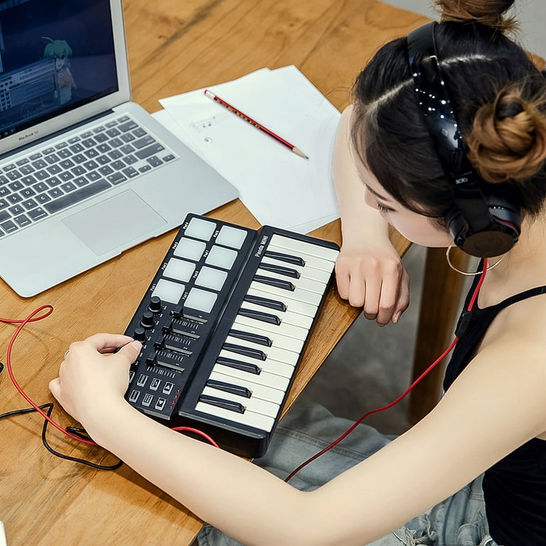 Worlde Panda mini Portable Mini 25-Key USB Keyboard and Drum Pad MIDI  Controller midi keyboard piano controlador midi piano digi