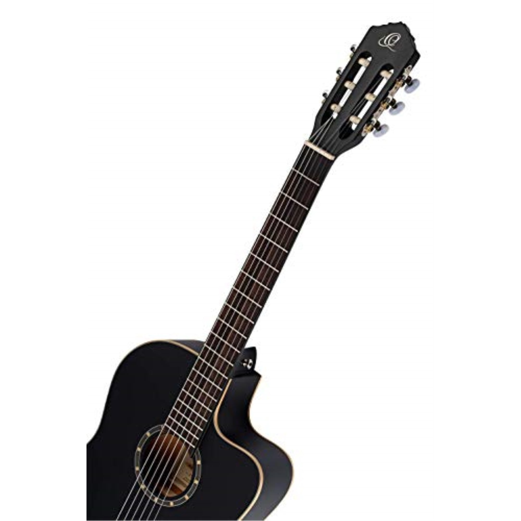 Ortega RCE125SN Family Series Thinline Acoustic-Electric Classical Guitar Satin Black