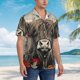 thumbnail image 3 of Balery Butterfly Cow With Flowers Camisas hawaianas de manga corta para hombre, camisas playeras de corte holgado, camisas de vacaciones con botones,Large, 3 of 7