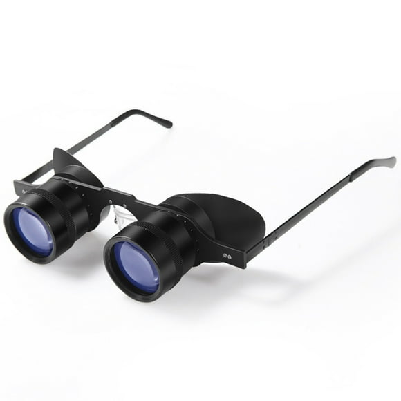 Binoculars Glasses, 10X Zoom High Definition Telescope, Hands-Free Portable Eyeglasses for Fishing Bird Watching Travel Sightseeing Blue Film