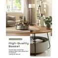thumbnail image 5 of Manora Coffee Table with Fabric Basket Storage, Round Center Table for Living Room, Brown, 5 of 9