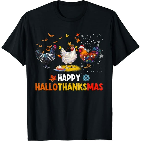 Chicken Halloween Happy Autumn Thanksgiving T-Shirt