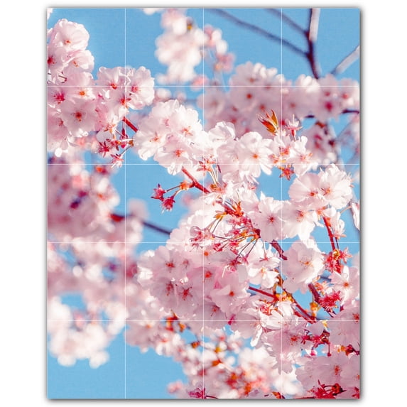 Picture-Tiles.com: Spring Ceramic Tile Wall Mural WAL500953-45S. 17"W x 21.25"H using (20) 4.25" x 4.25" Ceramic Tiles-Satin Finish