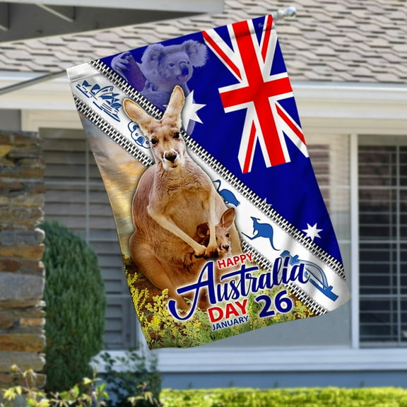 FLAGWIX American Flag - Kangaroo Australia Flag Happy Australia Day MLH2110F - House Flag (29.5" x 39.5")