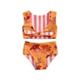 thumbnail image 2 of Aojekbee Kids Girl Tankini Swimsuits Summer Western Cowboy Print Tie Backless Tank Tops and Elastic Shorts Set Bathing Suits, 2 of 10