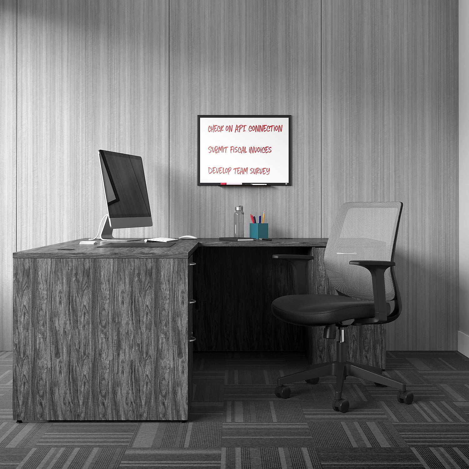 Staples TRU RED Melamine Dry Erase Board Black Frame 2' x 1.5' (TR59362)